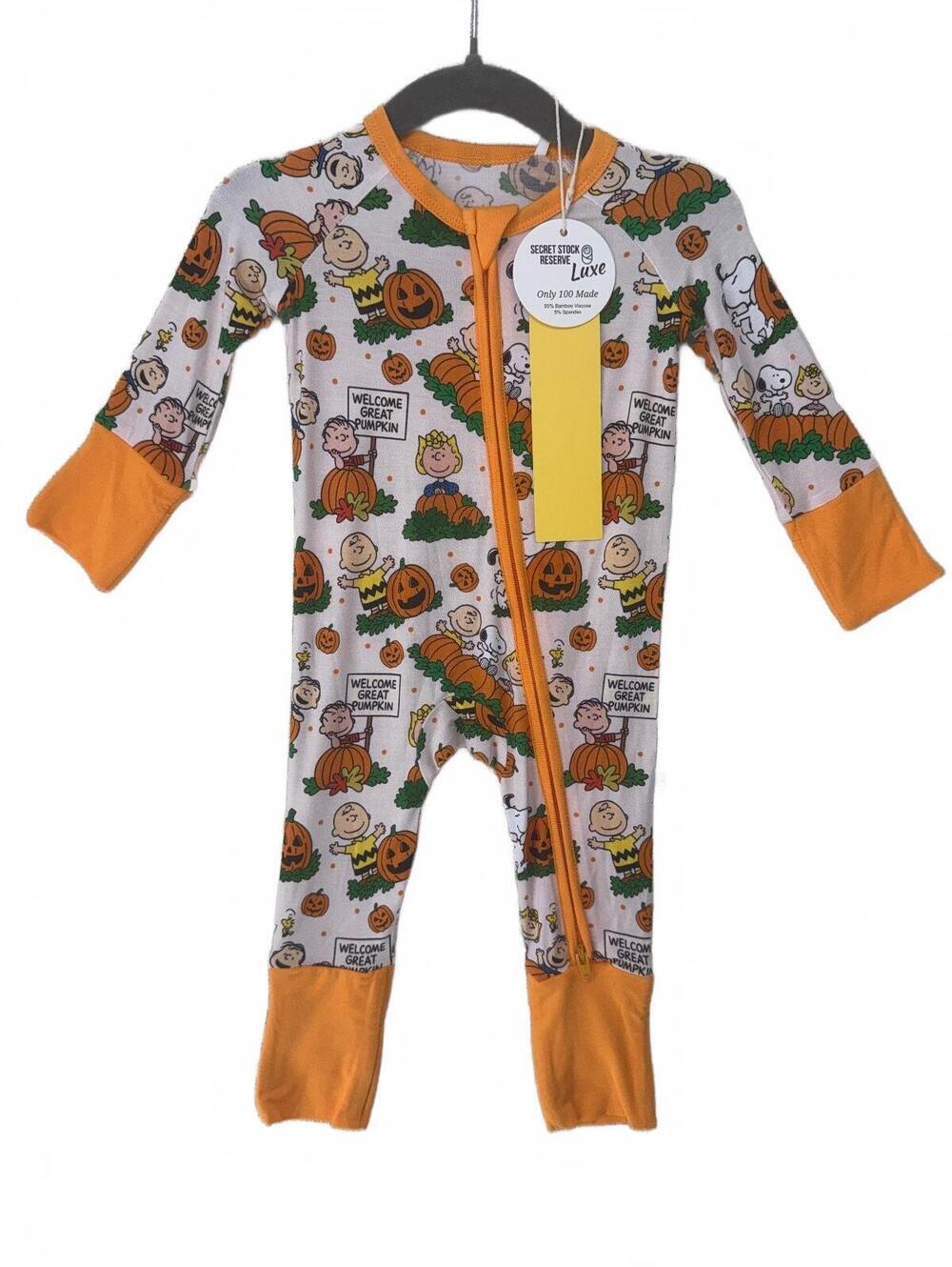 Secret Stock Reserve "Charlie Brown Thanksgiving" Zippy - 0–3 M 95% Bamboo | NWT